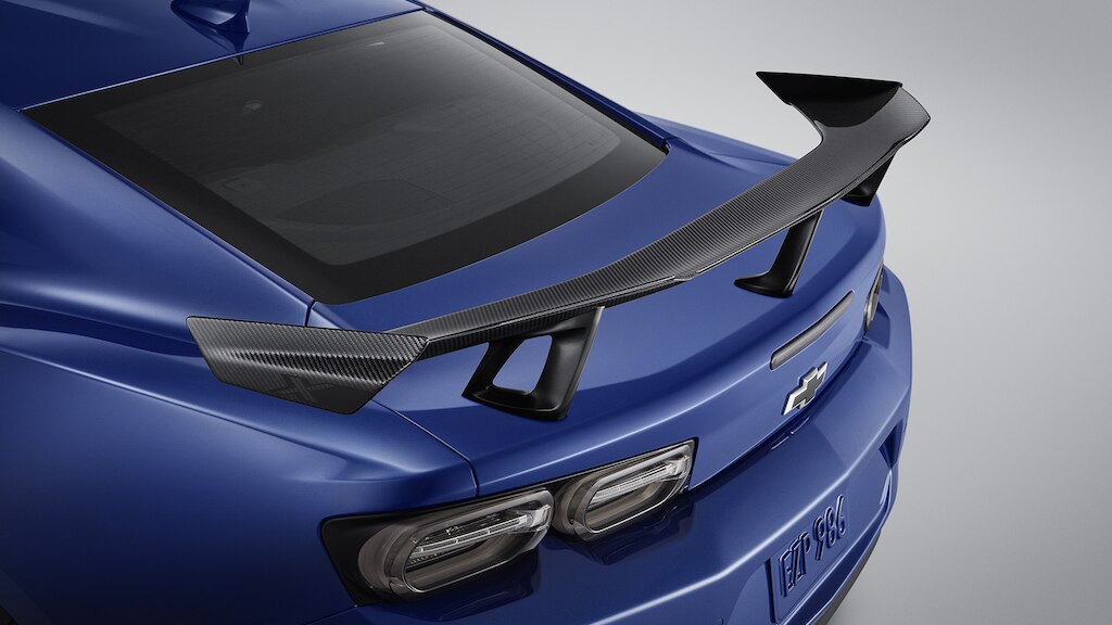 Spoiler alto de cajuela en fibra de carbón para Chevrolet Camaro Coupé ZL1 2024, auto deportivo